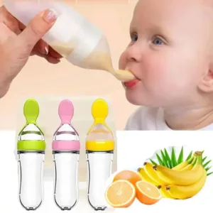 Safe Useful Silicone Baby Bottle With Spoon Food Supplement Rice Cereal Bottles Squeeze Spoon Milk Feeding Bottle Cup Cupcake