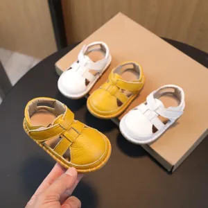 Children Sandals Baby Girls Boys Genuine Leather Sandals Soft Sole Anti Slip Infant Toddler Shoes Summer Kids Casual Beach Shoes