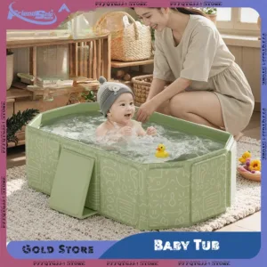 Folding Baby Bath Tubs Durable Baby Tub Portable PVC Thicken Hot Large Tubs with Shower Car Use Infant Newborn Child Bathtub