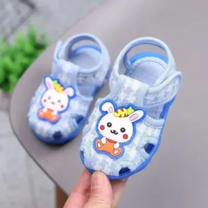 Non-slip Toddler Shoes Toddler Shoes Squeaky Shoes Summer 0-1-2 Year Old Baby Sandals Cartoon Screaming Shoes Soft Sole