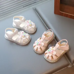 Cartoon Sunflower Sandals for Toddler Girls Summer New Style Baby Garden Clogs Shoes Soft Sole Princess First Shoes Child I05232