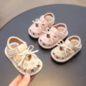 Baby Walking Shoes Package Head Call Sandals Soft Bottom Non-slip Hollow Breathable Casual Shoes 0-2 Years Old Princess Shoes
