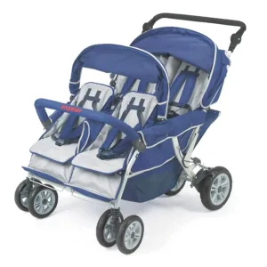 Infant Toddler SureStop Folding Commercial Bye-Bye Stroller (4-Passenger), Blue Fold for easy storage Roll-free technology