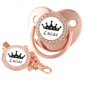 Customized Name Baby Pacifier With Chain Clip 0-18 Months