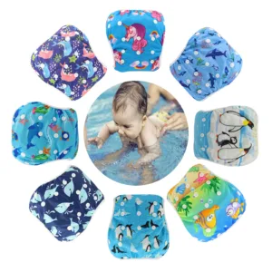 Ohbabyka Baby Swim Diapers Reuseable Washable & Adjustable for Swimming Lesson & Baby Shower Gifts