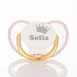 MIYOCAR custom any name can make gold bling Rhinestone pacifier pink dummy BPA free dummy bling pink baby shower PP-P